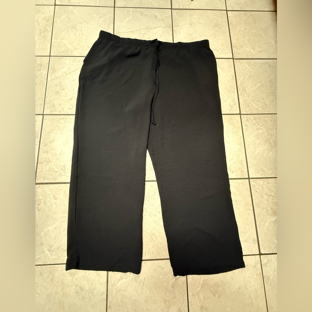 Rachel Zoe Women’s Plus Size 3X Black Straight Leg Drawstring Dress Pants